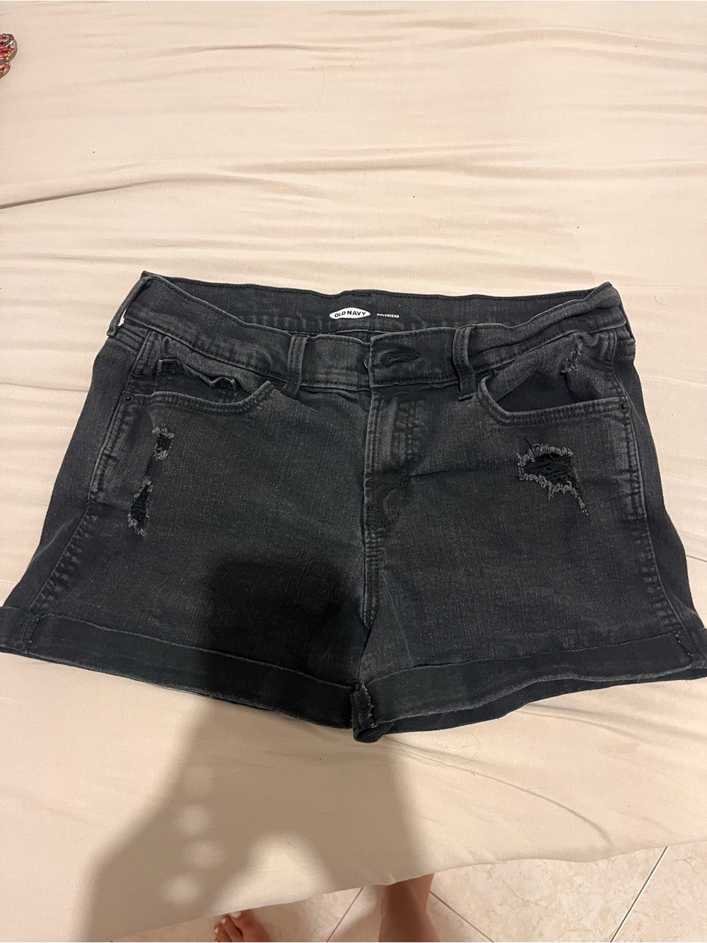 Old Navy Black Distressed boyfriend Women's Denim Shorts